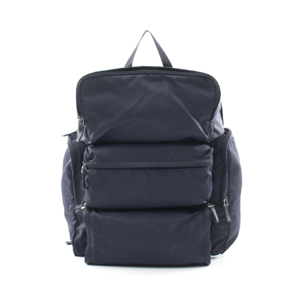 Prada Triangle Backpack Canvas Navy Blue